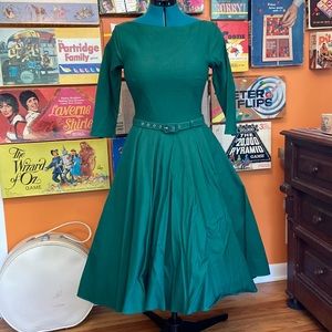 Unique Vintage Devon Swing Dress - Emerald NWT Sz. M